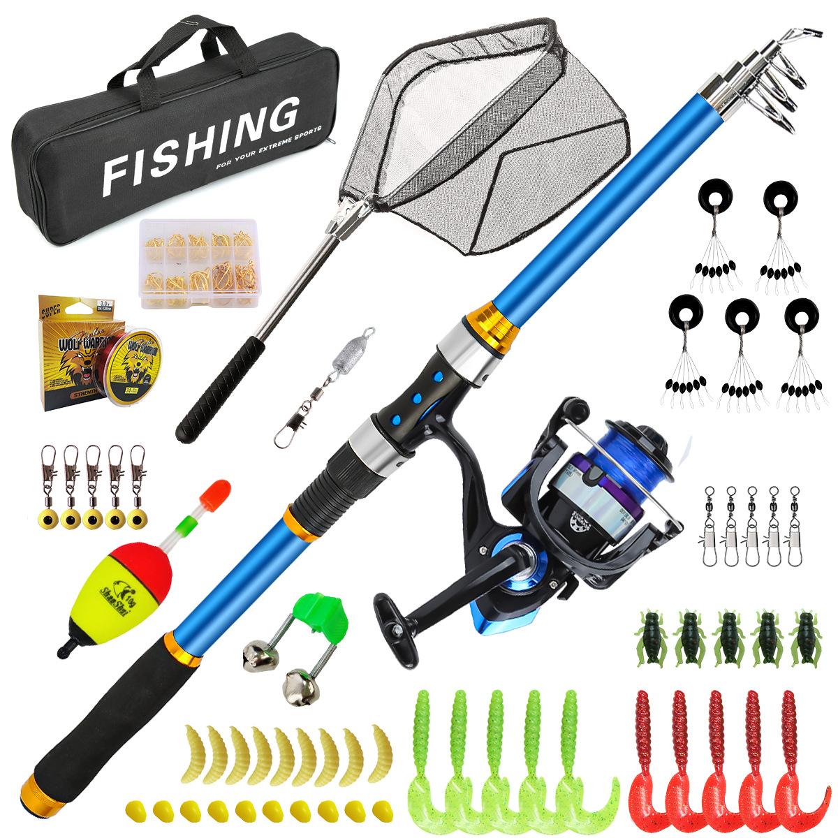 Fishing Rod Carbon Fiber - Juego de cañas de pescar telescópicas