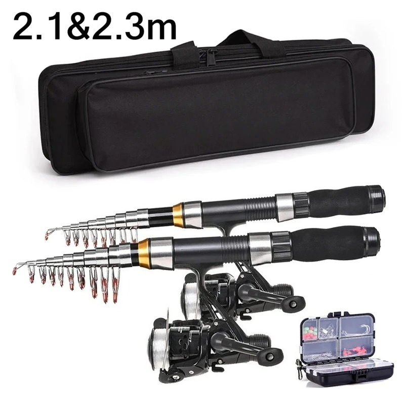Fishing Rod Carbon Fiber - BRAVMAK 2,1/3,2 m carrete de caña