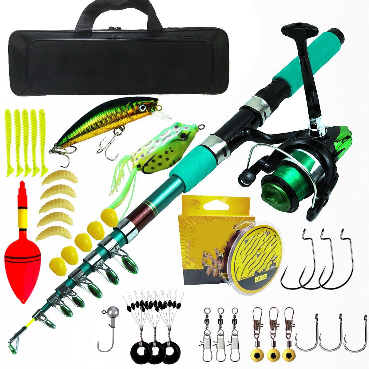 Fishing Rod Spinning - Caña de Pescar Telescópica Portátil Ultraligera