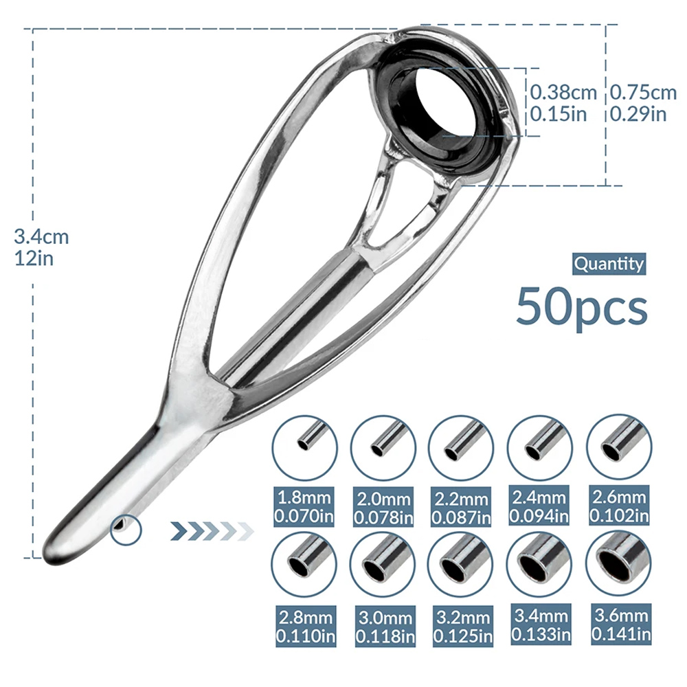 THKFISH 50 Uds guías de caña d - Fishing Rod Tip Replacement reseña y precio